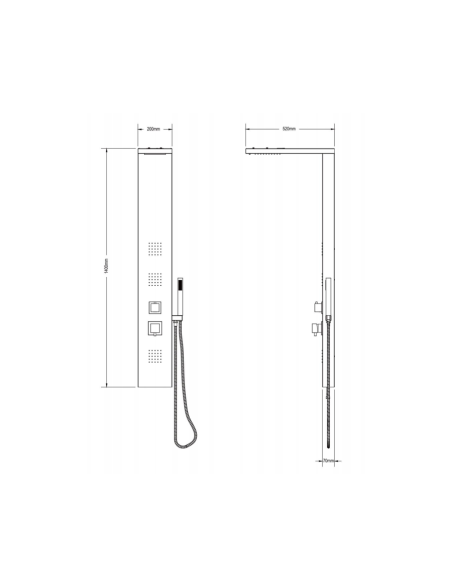 Colonna doccia con cascata Milano colore argento - OFFERTA ON LINE