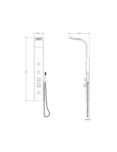 Colonna doccia in acciaio Roma scheda tecnica