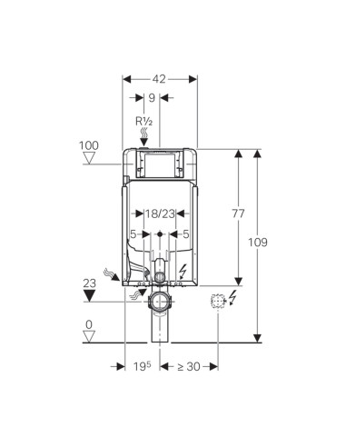 Modulo Geberit Combifix per vaso e bidet sospesi 110.790.00.1 + 457.608.00.5