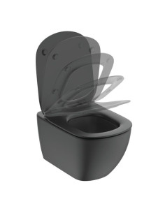 Sanitari sospesi Ideal Standard Tesi nero opaco vaso AquaBlade bidet e coprivaso rallentato