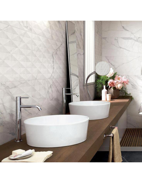 Marazzi Allmarble Wall Statuario Struttura Pavé Satin 3D 40x120 M6TD - Miglior Prezzo