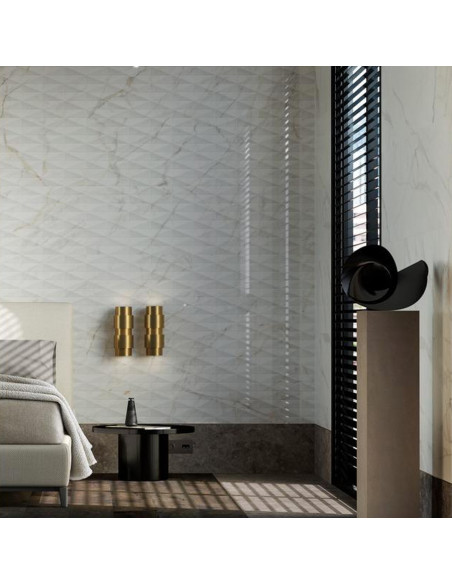 Marazzi Allmarble Wall Golden White Struttura Pavé Satin 3D 40x120 M6TK - Miglior Prezzo