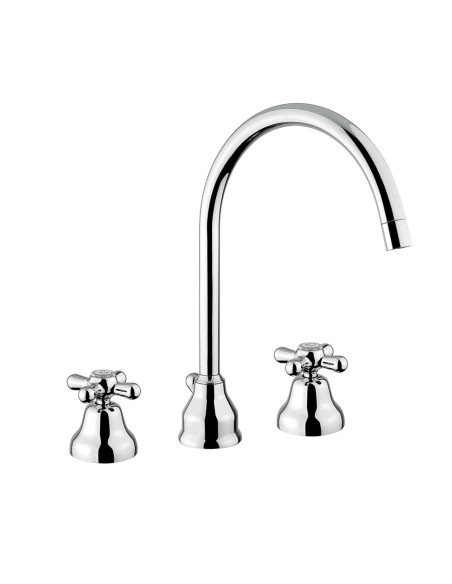 Bugnatese Old '800 Batteria lavabo canna girevole con scarico automatico