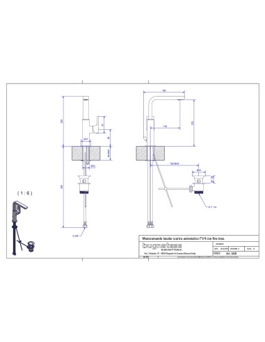 Bugnatese Simple Monocomando lavabo scarico automatico