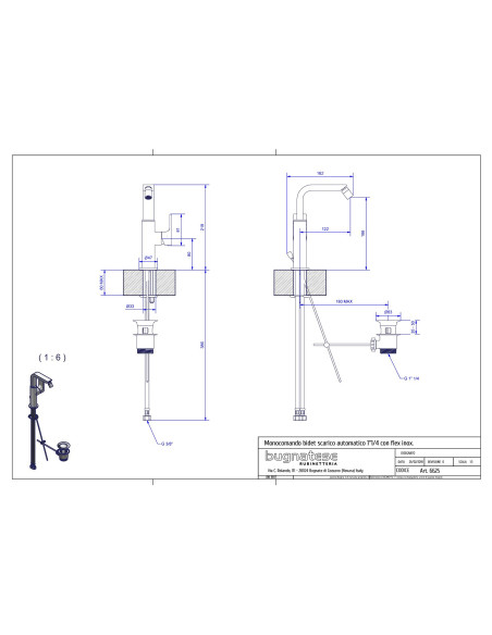 Bugnatese Simple Monocomando bidet scarico automatico