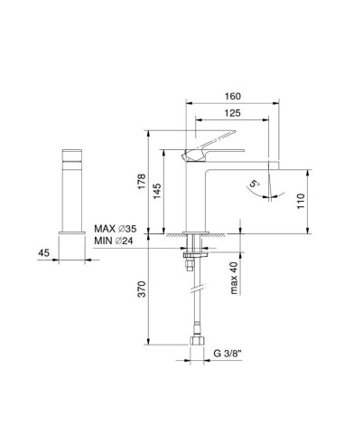 Fantini Mint Miscelatore lavabo monoforo F004WF | Quaranta Ceramiche