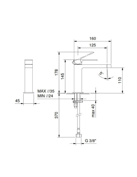 Fantini Mint Miscelatore lavabo monoforo F004WF | Quaranta Ceramiche