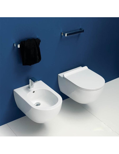 Flaminia App bianco opaco (LATTE) vaso Goclean bidet e coprivaso rallentato slim