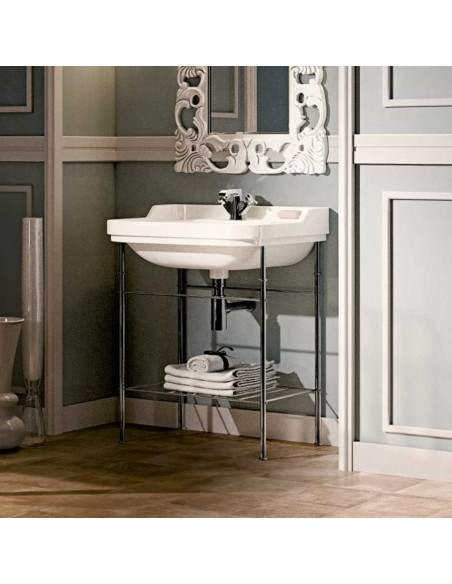 Flaminia Efi lavabo da 70 cm su Base di appoggio in ottone 6006 + 6016