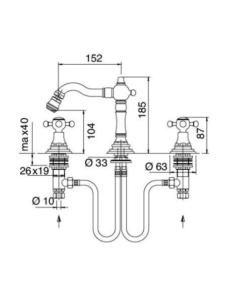 Zazzeri Kent Batteria bidet tre fori con vitone ceramico - Offerta