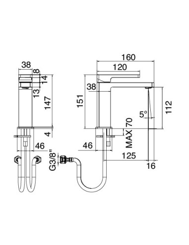 Zazzeri Qquadro Miscelatore lavabo monocomando 57001106A00 - Offerta