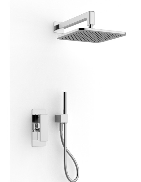 Zazzeri Qquadro Kit Doccia Completo Soffione, doccetta, miscelatore