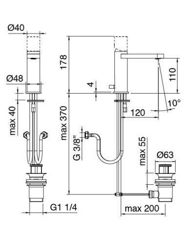 Zazzeri Trend X-ONE Miscelatore lavabo con leva 3102A106A00CR