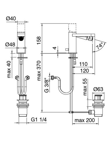 Zazzeri Trend X-ONE Miscelatore bidet con leva 3102A201A00CR