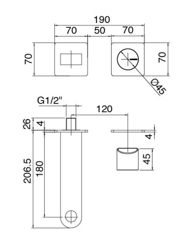 Zazzeri Trend X-ONE Miscelatore lavabo a muro 18,5 con leva