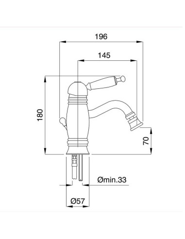 Bugnatese Oxford miscelatore monocomando bidet fisso