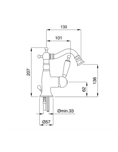 Miscelatore bidet Oxford - Bugnatese - 6323 - Quaranta Ceramiche