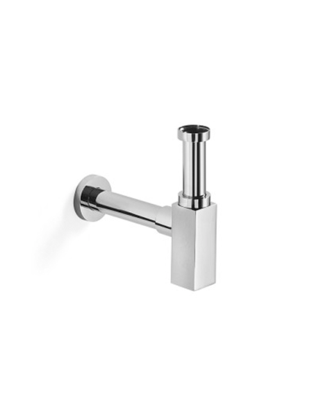 Sifone di scarico quadro universale in ottone cromato per lavabi