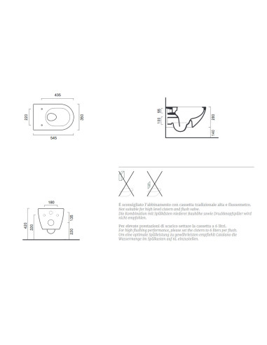 Sanitari Sospesi Catalano Sfera 54 vaso, bidet e coprivaso rallentato