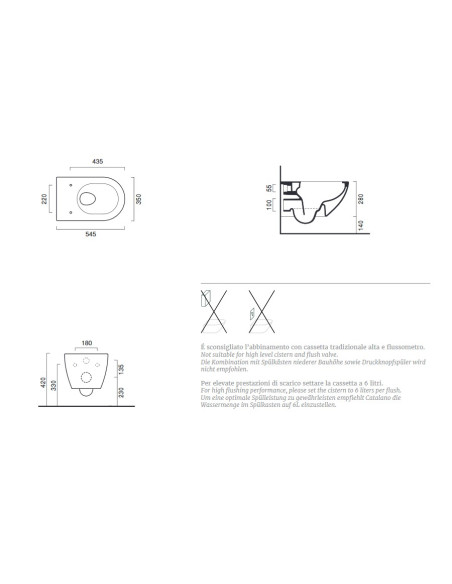 Sanitari Sospesi Catalano Sfera 54 vaso, bidet e coprivaso rallentato