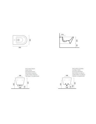 Sanitari Sospesi Catalano new Zero 55 vaso, bidet e coprivaso rallentato
