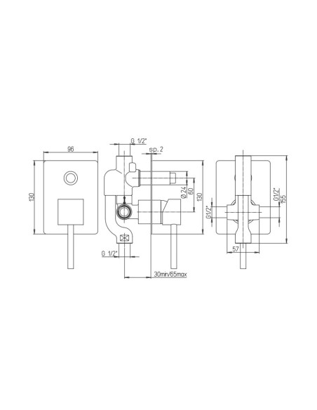 Paini dax incasso doccia con deviatore scheda tecnica