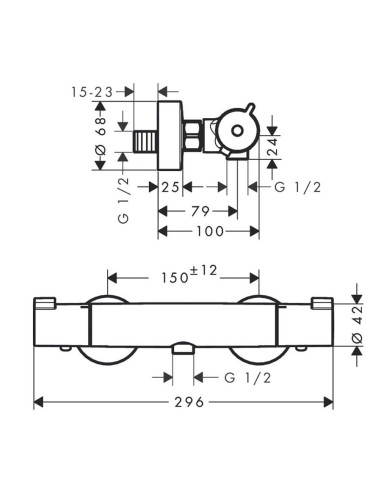 Hansgrohe Ecostat 1001 miscelatore termostatico doccia esterno