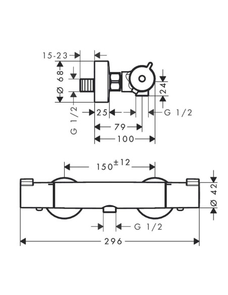 Hansgrohe Ecostat 1001 miscelatore termostatico doccia esterno