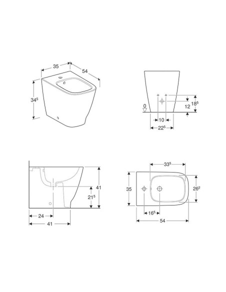 Sanitari filo muro Geberit Smyle vaso rimfree bidet e coprivaso rallentato