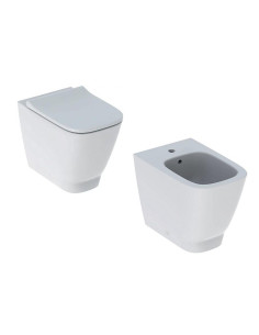 Sanitari filo muro Geberit Smyle vaso rimfree bidet e coprivaso rallentato