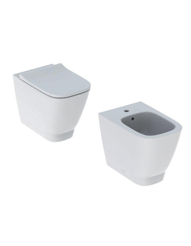 Sanitari filo muro Geberit Smyle vaso rimfree bidet e coprivaso rallentato