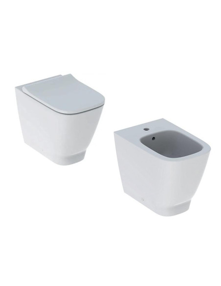 Sanitari filo muro Geberit Smyle vaso rimfree bidet e coprivaso rallentato