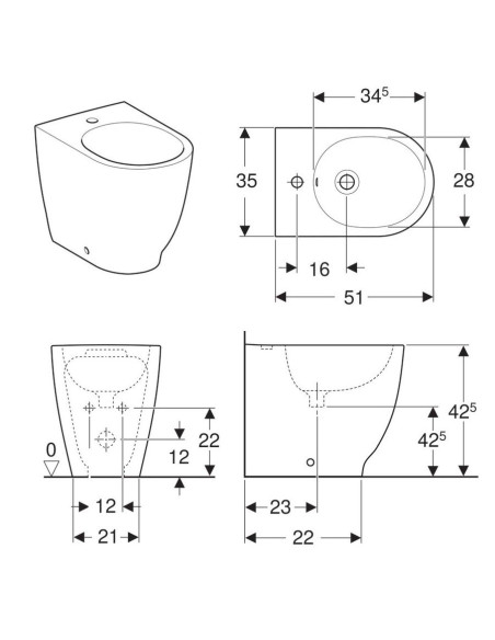 Geberit Acanto bidet filo muro 500.603.01.2 miglior prezzo online