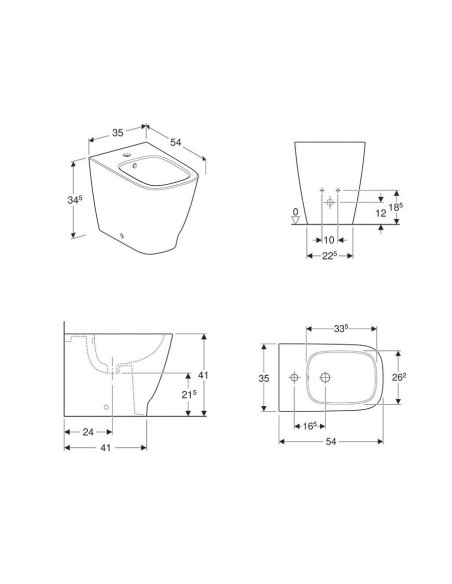 Geberit Smyle bidet filo muro 500.841.00.1