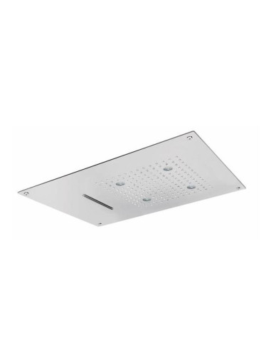 Soffione con cromoterapia da incasso in acciaio inox 2 getti e 4 led 550x400