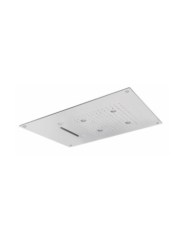 Soffione con cromoterapia da incasso in acciaio inox 3 getti e 4 led