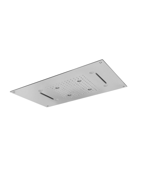 Soffione con cromoterapia da incasso in acciaio inox 3 getti e 4 led