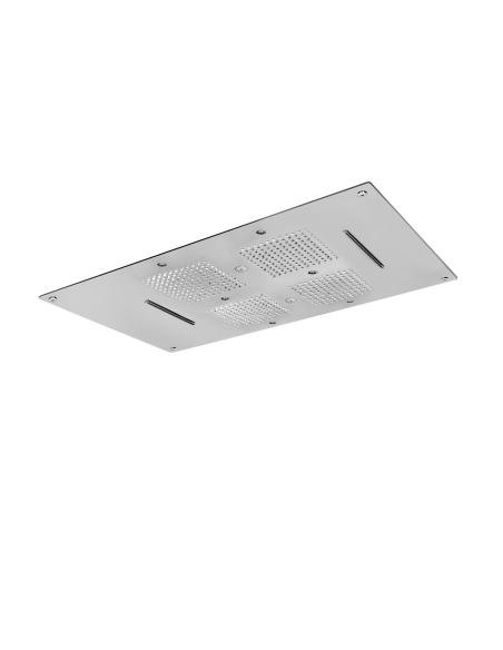 Soffione con cromoterapia da incasso in acciaio inox 3 getti e 6 led