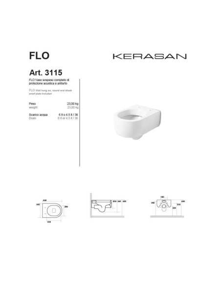 Vaso sospeso Kerasan - Flo 50 - 311501 - Quaranta Ceramiche