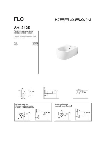 Kerasan Flo 50 bidet sospeso 3125 01 - Quaranta Ceramiche