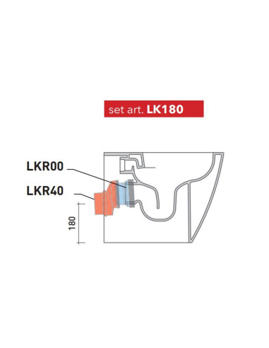 Kit per scarico a parete H 180 mm LK180