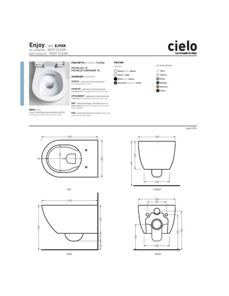 Cielo Enjoy- Vaso sospeso - EJVSK - Al miglior prezzo
