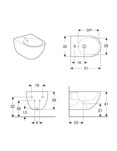 Geberit Acanto Sanitari Sospesi 500.606.01.2 miglior prezzo online