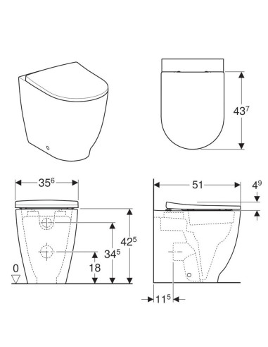 Geberit Acanto Vaso filo muro  500.824.00.1 - Offerta on line