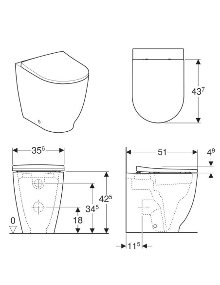 Geberit Acanto Vaso filo muro  500.824.00.1 - Offerta on line