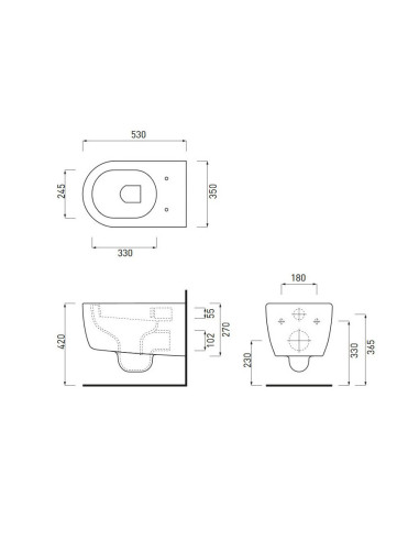 Cielo Smile New, Sanitari sospesi TALCO SMVSNWK + SMBSNW + CPVSMNEWF
