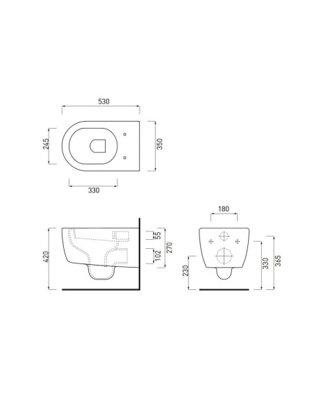 Cielo Smile New, Sanitari sospesi TALCO SMVSNWK + SMBSNW + CPVSMNEWF