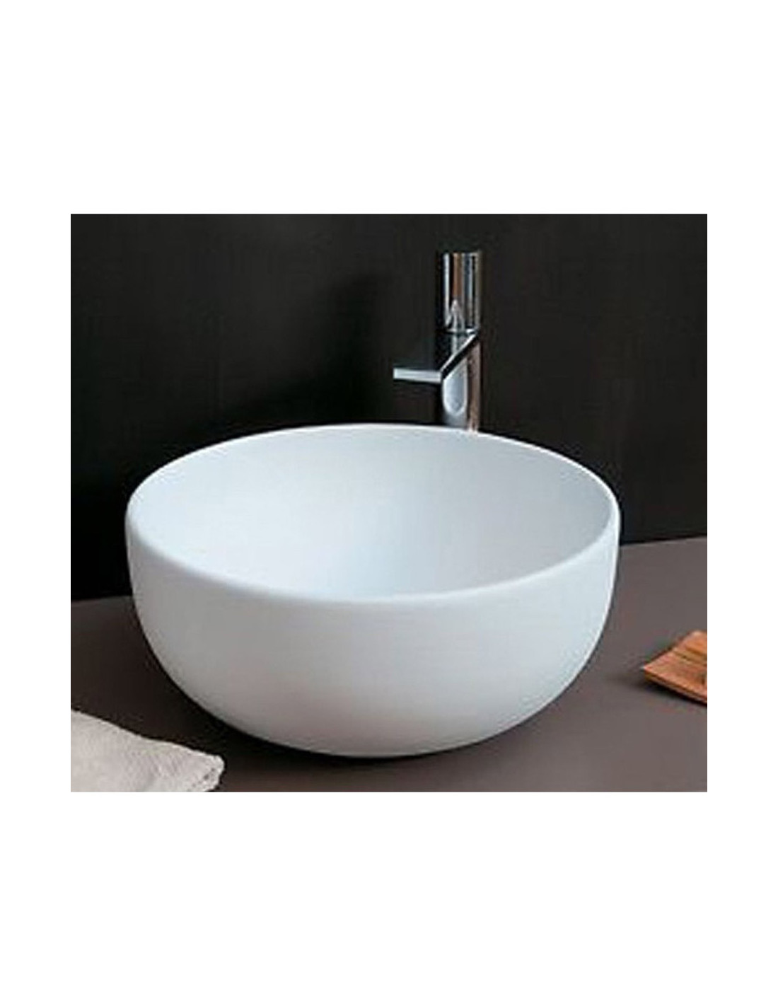 Lavandino bagno in ceramica lavabo da appoggio 58,5x38,5x20cm