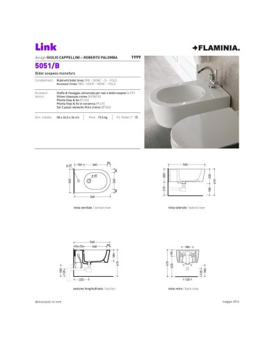 Sanitari sospesi Flaminia Link Goclean: finitura latte