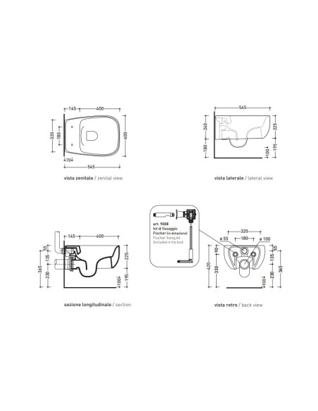 Sanitari sospesi Flaminia Fluo vaso goclean, bidet e coprivaso rallentato FU118G